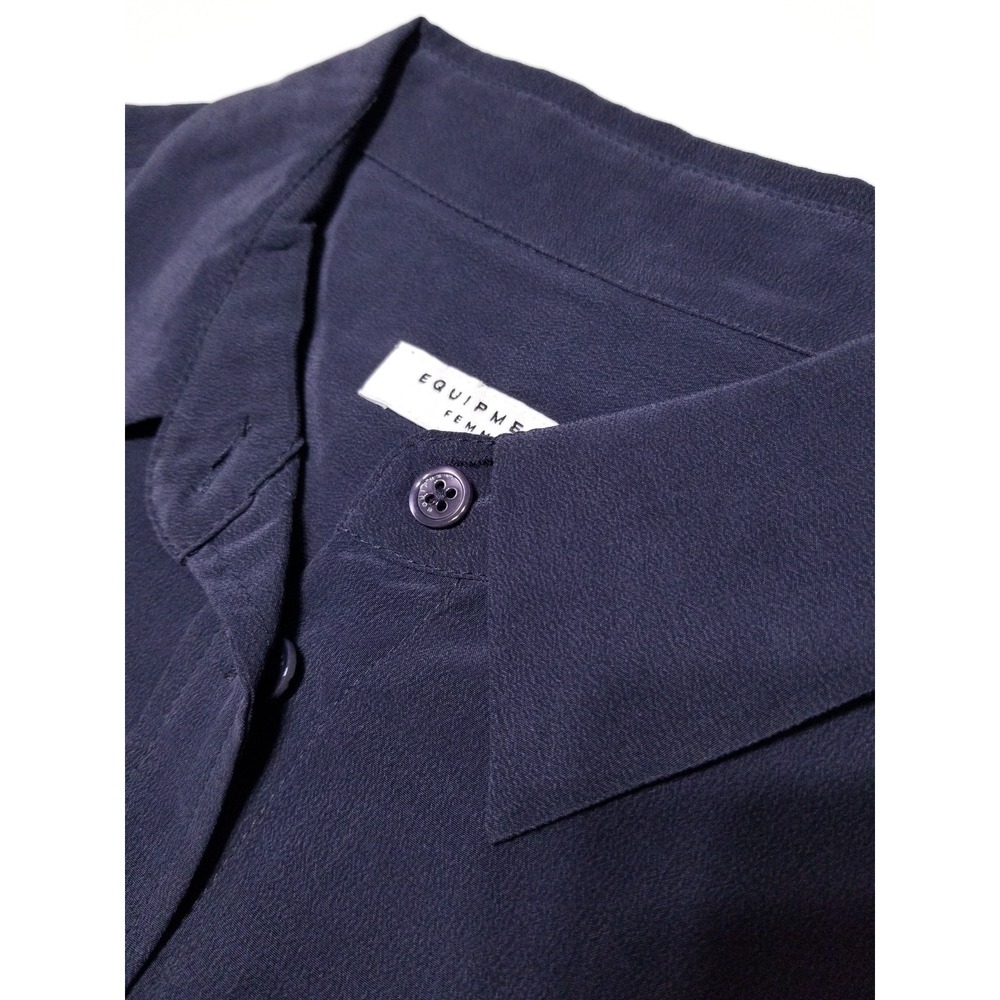 NWT Equipment Signature Silk Shirt Blouse Peacoat Navy Size XS $218 - Picture 12 of 16